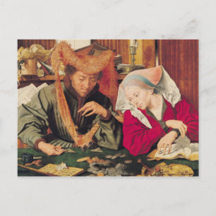 Cartão Postal The Money Changer e sua Esposa, 1539