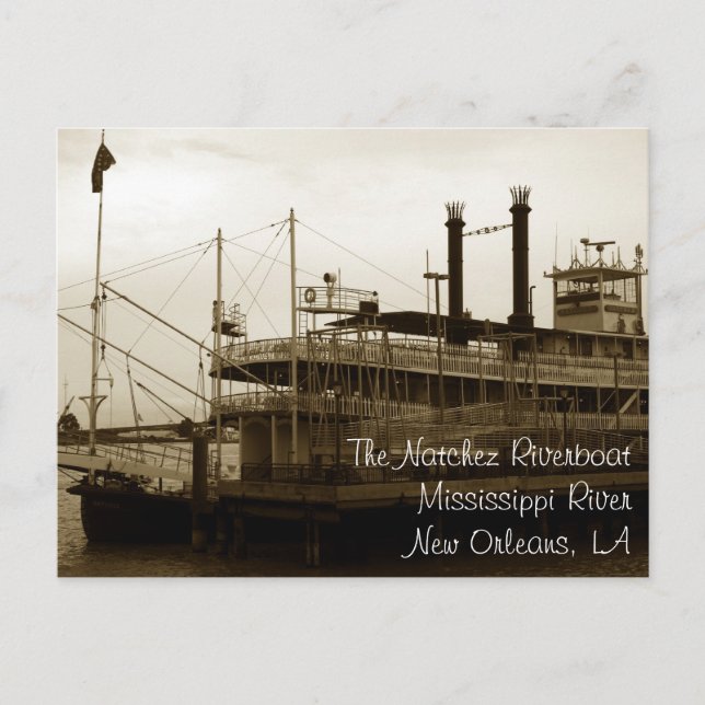 Cartão Postal The Natchez Steamboat, New Orleans, Louisiana (Frente)
