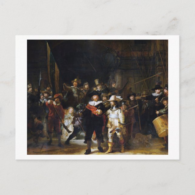 Cartão Postal The Night Watch, Rembrandt, 1642 (Frente)