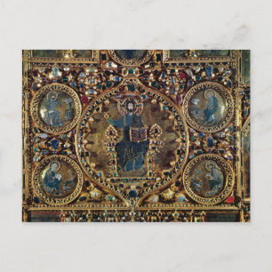 Cartão Postal The Pala d'Oro, detail of Christ in Majesty with