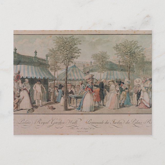 Cartão Postal The Palais Royal Garden Walk, 1787 (Frente)