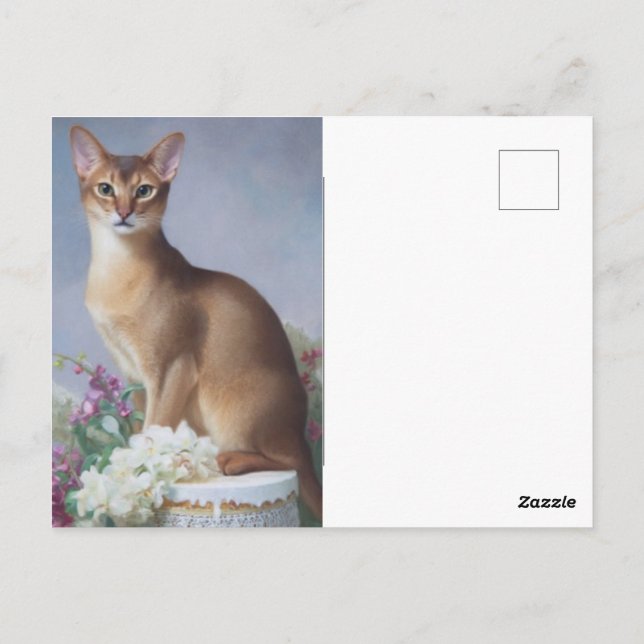 Cartão Postal The Poised Abyssinian – Elegant Cat Postcard (Verso)