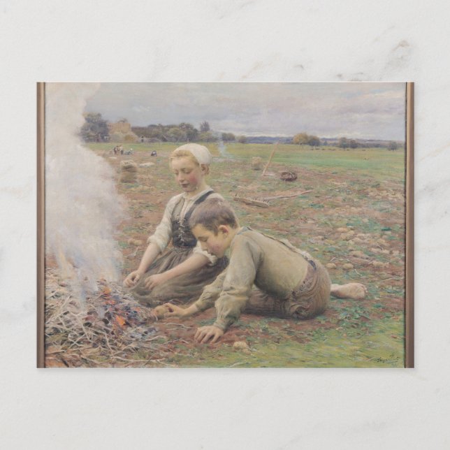 Cartão Postal The Potato Gatherers, 1898 (Frente)
