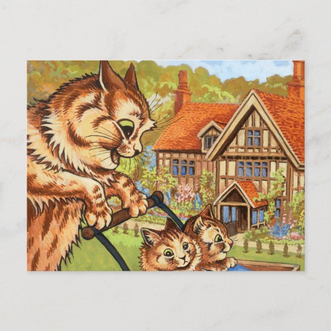 Cartão Postal The Pram Ride by Louis Wain (Frente)