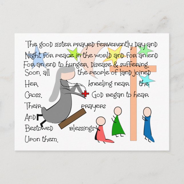 Cartão Postal "The Praying Nun" Story Art Gifts (Frente)