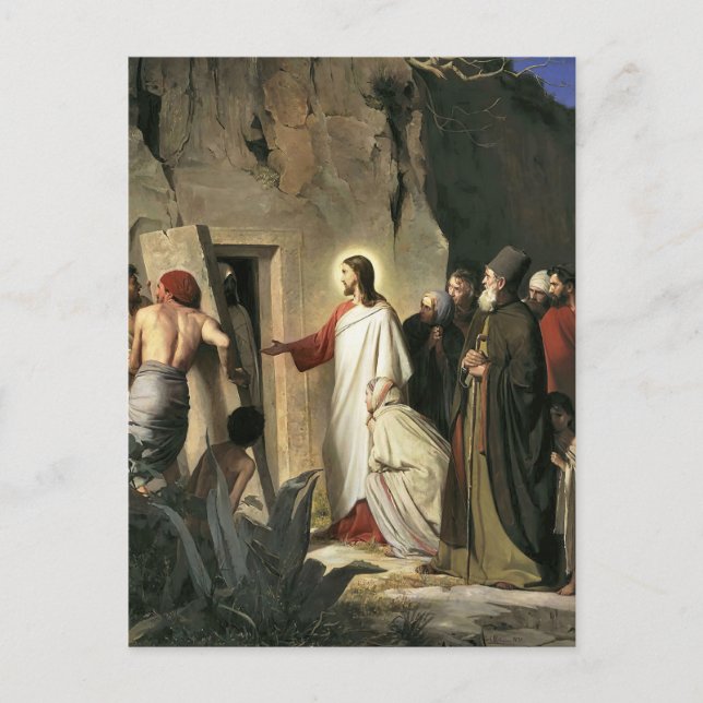 Cartão Postal The Raising of Lazarus by Carl Bloch (Frente)