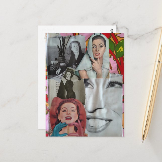 Cartão Postal The Retro Women Collage (Frente/Verso In Situ)