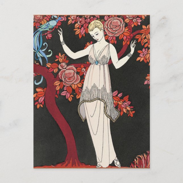 Cartão Postal The Science Tree Evening Dress - George Barbier (Frente)