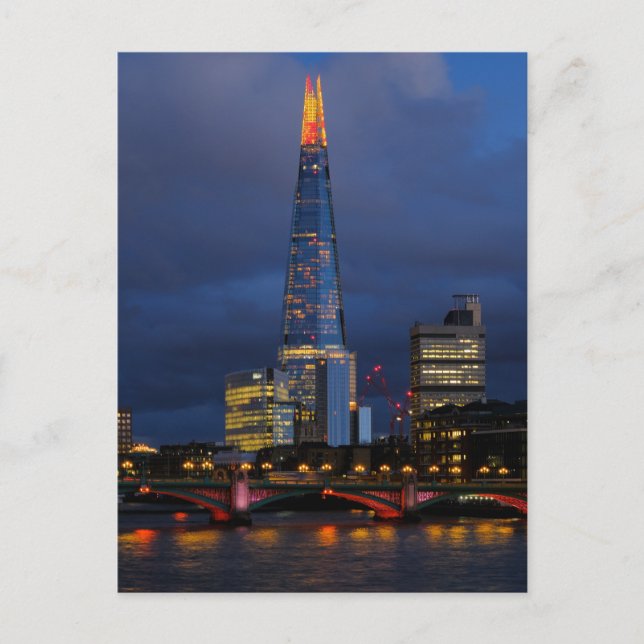 Cartão Postal The Shard Christmas Lights, London UK Postcard (Frente)