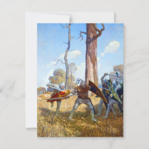 Cartão Postal The Slay of Sir Lamorak, c. 1922, por N.C. Wyeth