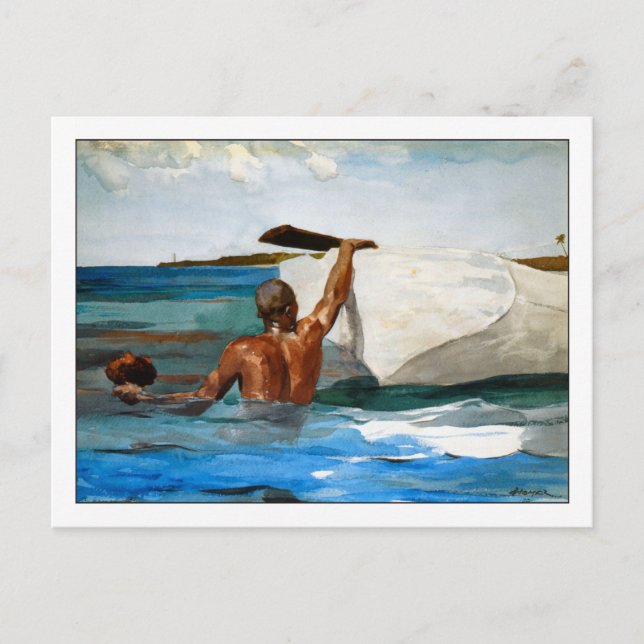 Cartão Postal The Sponge Diver by Winslow Homer (Frente)