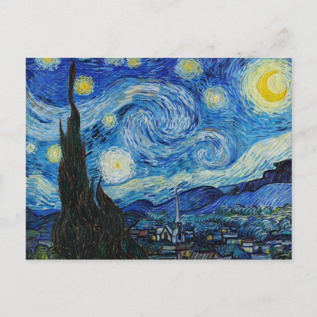 Cartão Postal The Starry Night - Vincent Van Gogh (Frente)