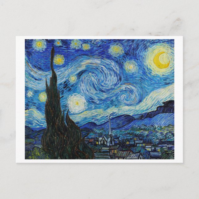 CARTÃO POSTAL "THE STARRY NOITE" 1889 POR VINCENT VAN GOGH (Frente)