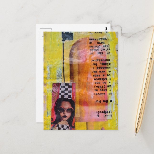 Cartão Postal The Sweet Treat Mixed Media Collage (Frente/Verso In Situ)