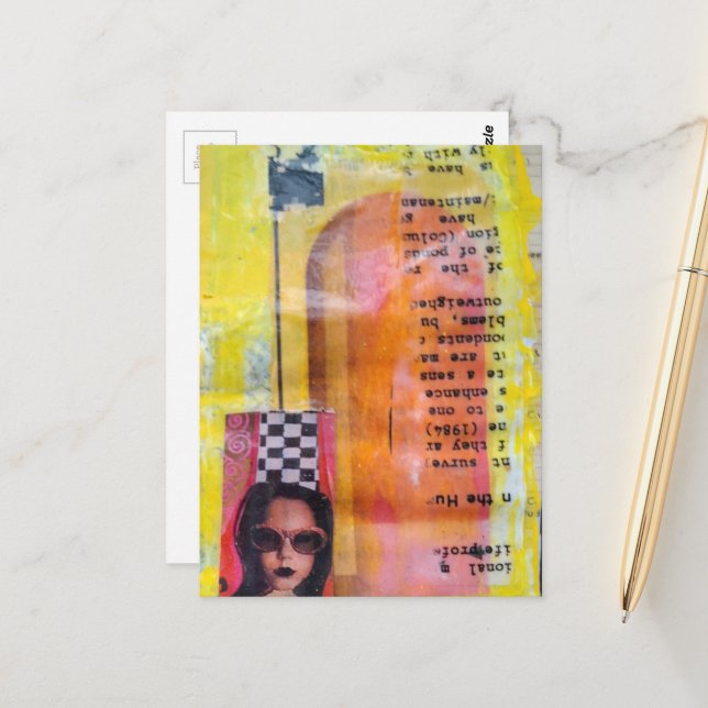 Cartão Postal The Sweet Treat Mixed Media Collage (Frente/Verso In Situ)