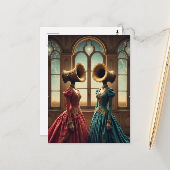 Cartão Postal The Two Women With Alternative Heads Surreal (Frente/Verso In Situ)