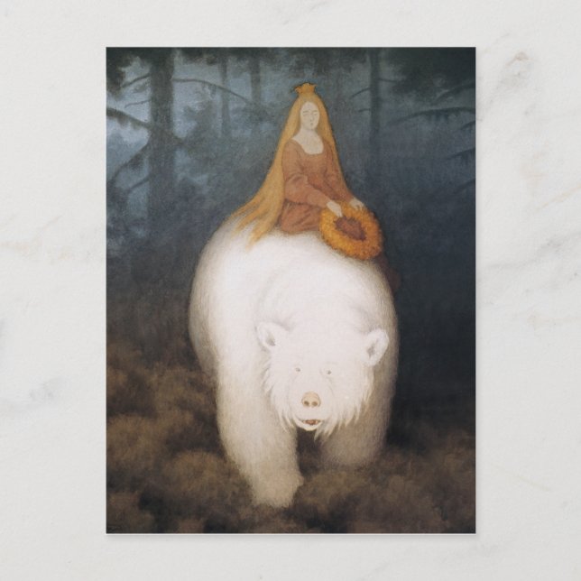 Cartão Postal "The White Bear" por Theodor Kittelsen (Frente)