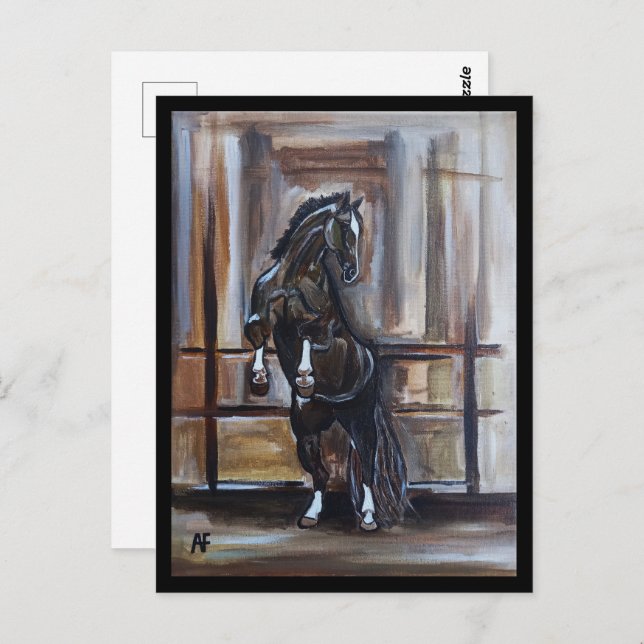 Cartão Postal The Wild Horse Painting by Alfred Fox (Frente/Verso)