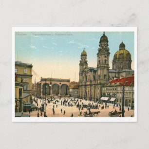 Cartão Postal Theatinerkirche, Munique, Alemanha, Vintage