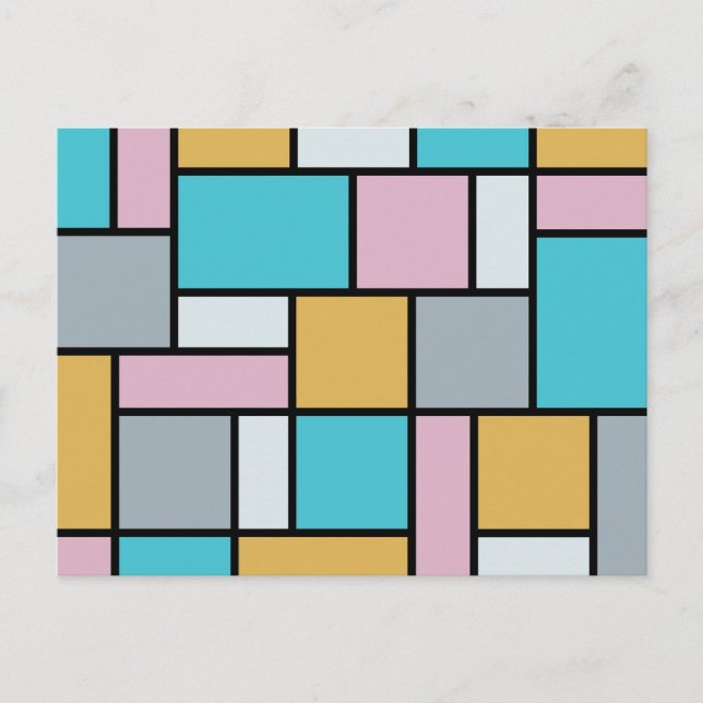 Cartão Postal Theo Van Doesburg - Composição 17 - Arte Mondrian (Frente)