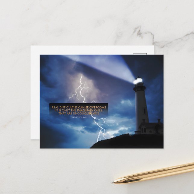 Cartão Postal Theodore N. Vail Inspirational Cote "Superação" (Frente/Verso In Situ)