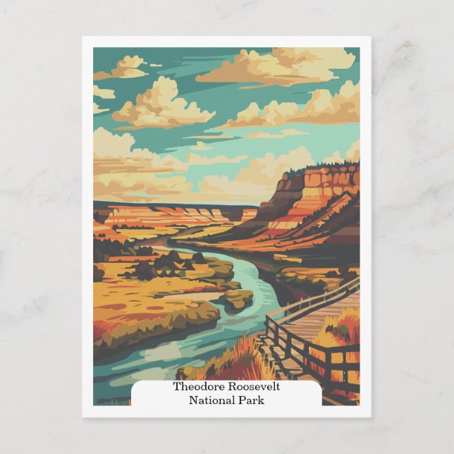 Cartão Postal Theodore Roosevelt National Park, Dakota do Norte, (Frente)