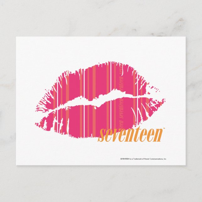 Cartão Postal Thin Stripes Magenta (Frente)