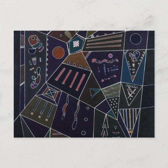 Cartão Postal Thin Threads, 1943 por Wassily Kandinsky (Frente)