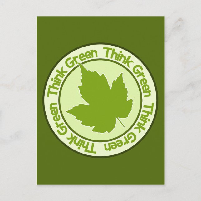 Cartão postal Think Green - personalizar (Frente)