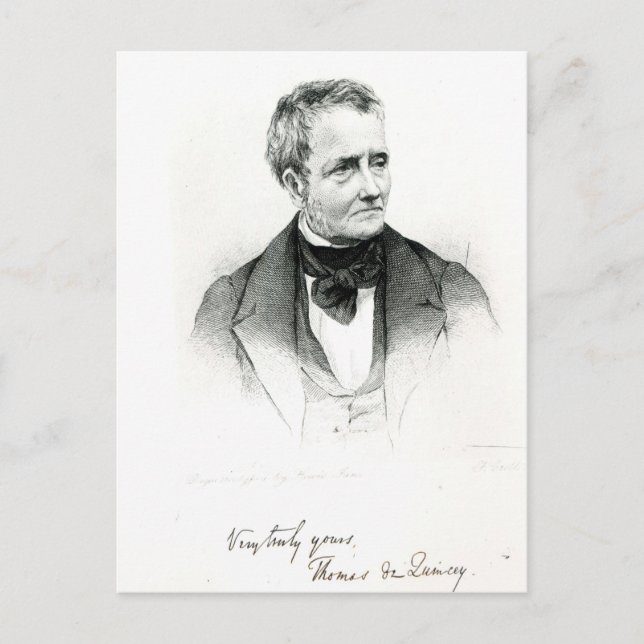 Cartão Postal Thomas de Quincey (Frente)