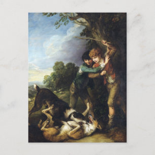 Cartão Postal Thomas Gainsborough Dois pastores rapazes com cãe