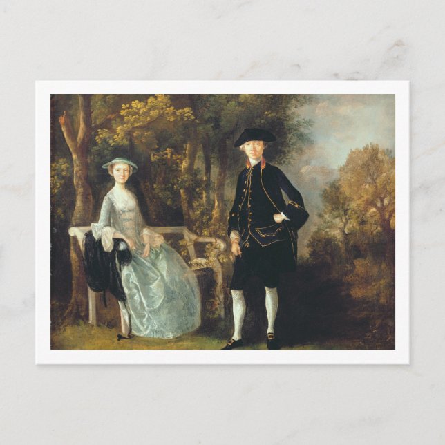 Cartão Postal Thomas Gainsborough | Lady Lloyd e seu filho, Rich (Frente)