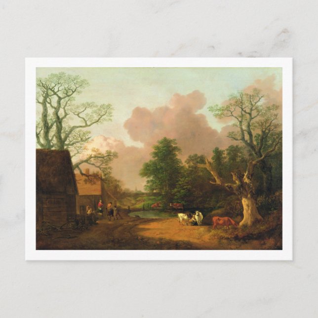 Cartão Postal Thomas Gainsborough | Uma paisagem com figuras, Fa (Frente)
