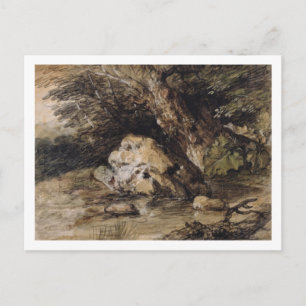 Cartão Postal Thomas Gainsborough   Uma paisagem Hilly com Figur
