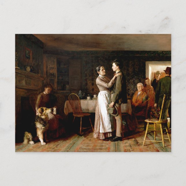 Cartão Postal Thomas Hovenden Breaking Home Gravatas (Frente)