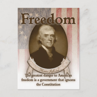 Cartão Postal Thomas Jefferson - liberdade
