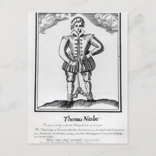 Cartão Postal Thomas Nashe , de um panfleto, pub. em 1597