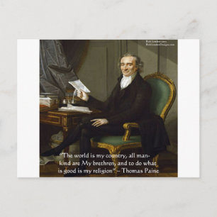 Cartão Postal Thomas Paine "My Brethren" Quote Gifts & Cards