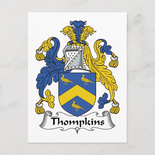Cartão Postal Thompkins Family Crest (Frente)