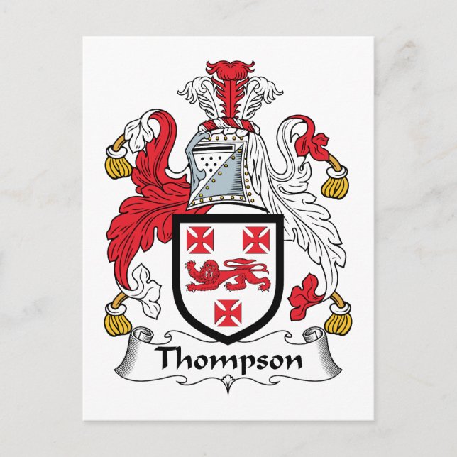 Cartão Postal Thompson Family Crest (Frente)