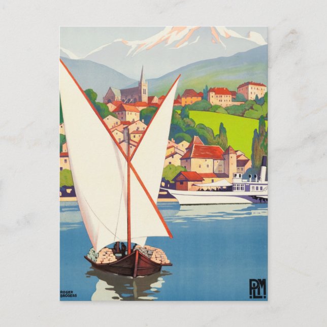 Cartão Postal Thonon Les Bains French Viagem Europe (Frente)