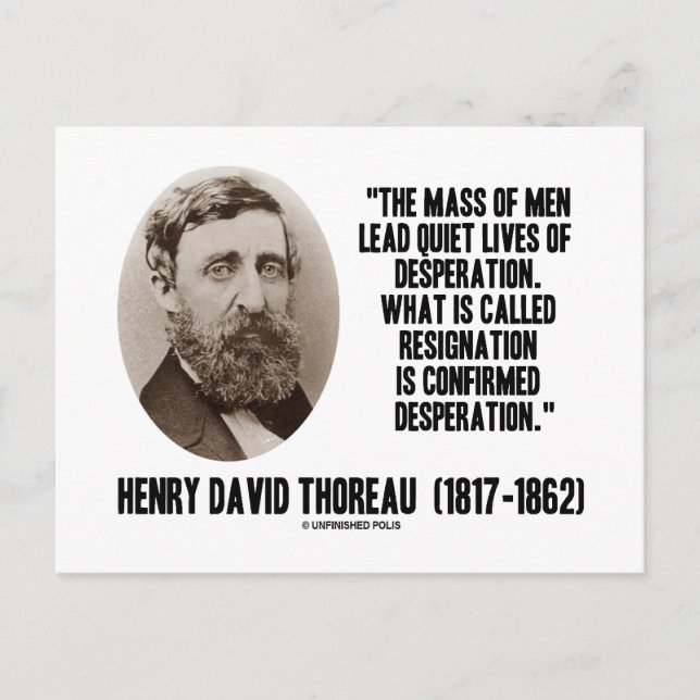 Cartão Postal Thoreau Leva Uma Renúncia De Desespero Silencioso (Frente)