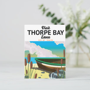 Cartão Postal Thorpe Bay Essex poster de viagens à beira-mar.