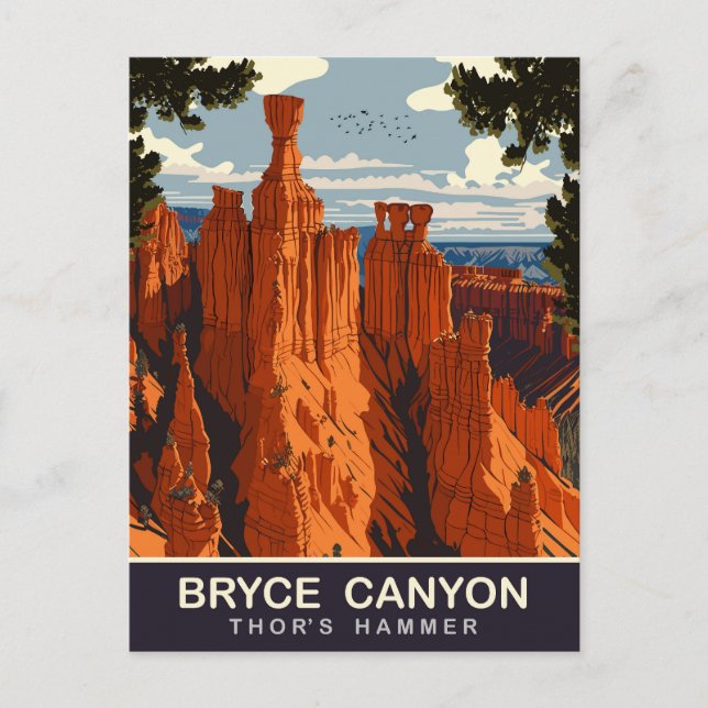 Cartão Postal Thor's Hammer, Bryce Canyon, Utah, Viagem (Frente)