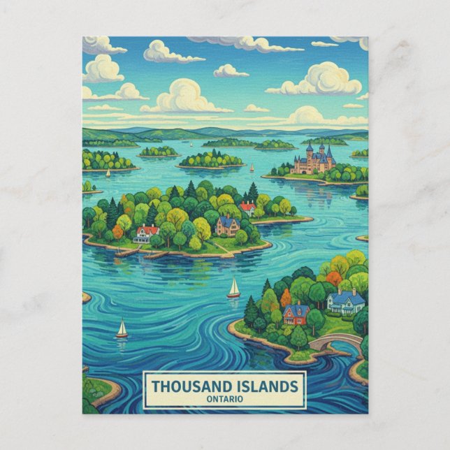 Cartão Postal Thousand Islands Ontario Canada (Frente)