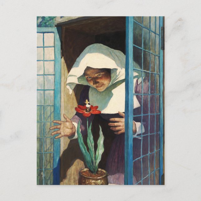 Cartão Postal Thumbelina por Newell Convers Wyeth (Frente)