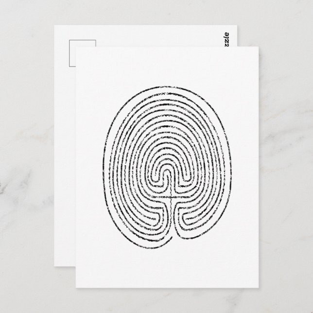 Cartão Postal Thumbprint Labyrinth (Frente/Verso)