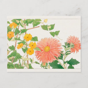 Cartão Postal Thunbergia, Aster da China por Tanigami Konan