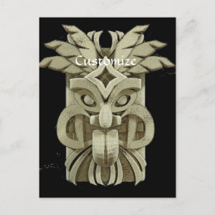 Cartão Postal Thunder_Cove da escultura Tiki gravada