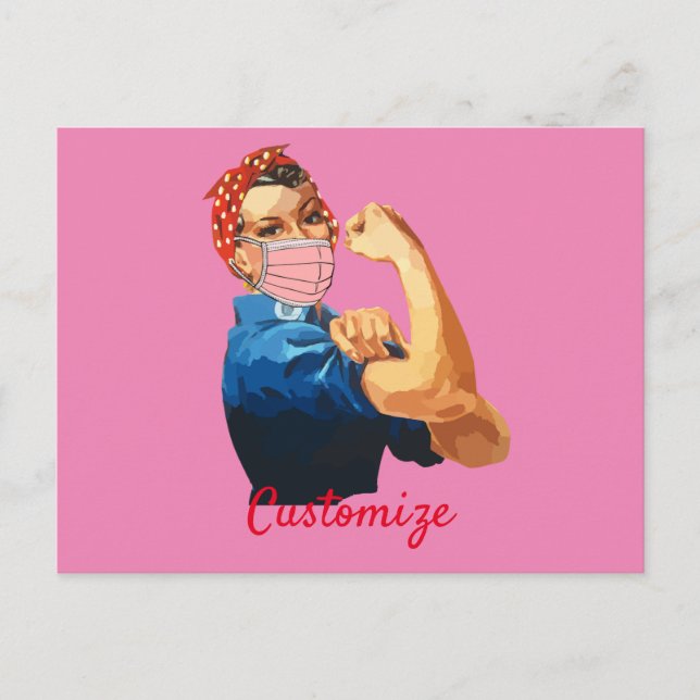 Cartão Postal Thunder_Cove da Máscara de Empoderamento Feminina (Frente)